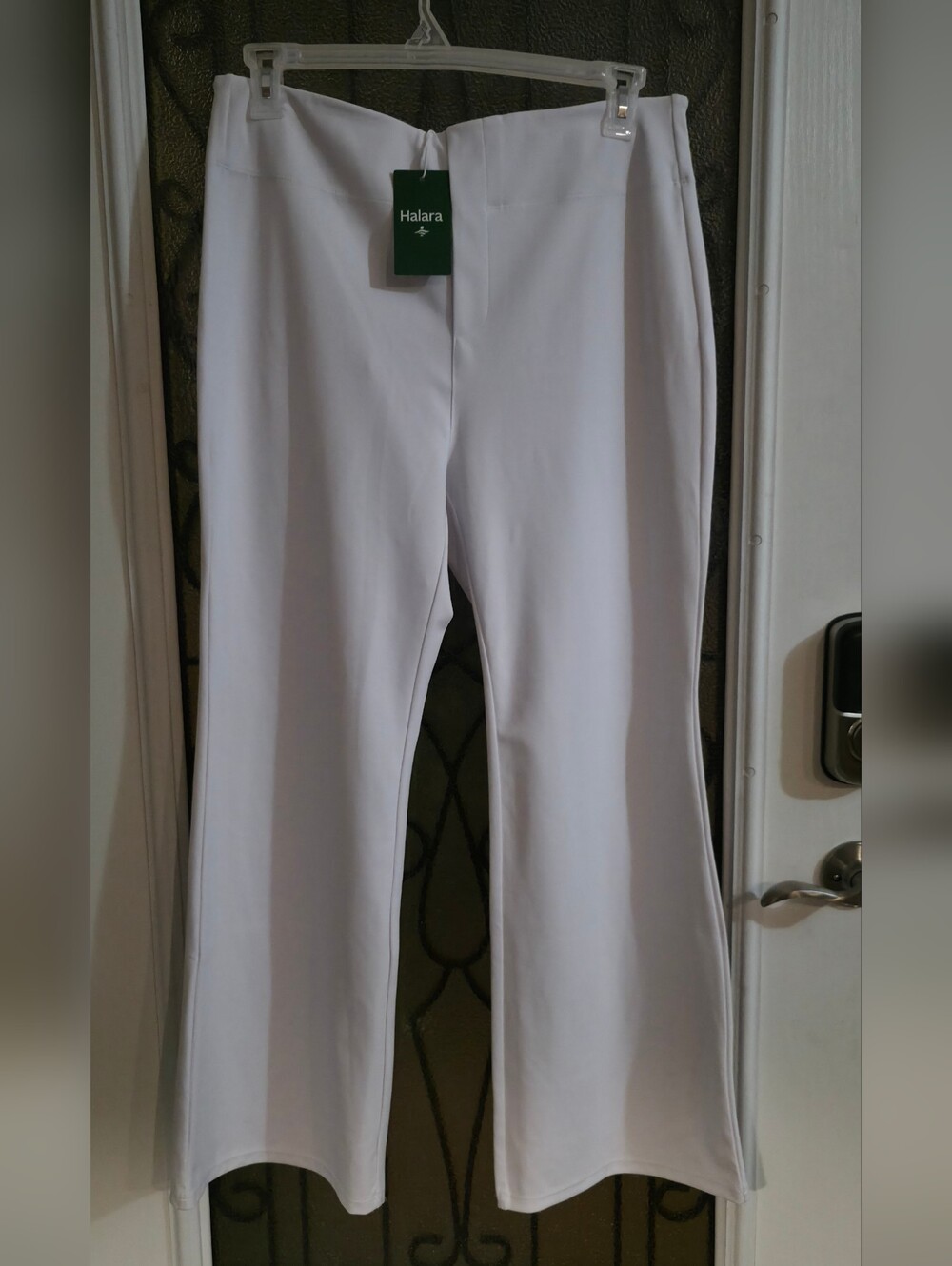 Halara White High-Waist Flare Leggings